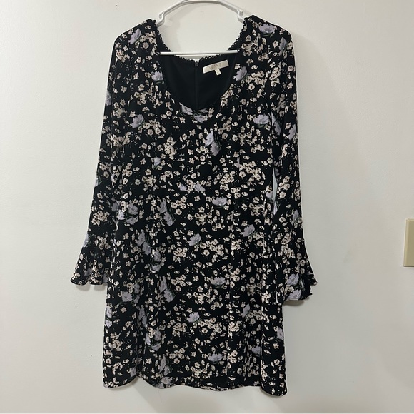 Wayf Dresses & Skirts - Wayf‎ Black Floral Long Sleeve Dress Size Large New